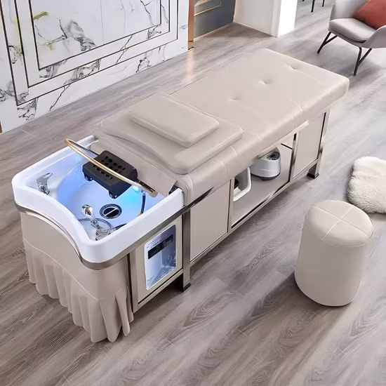 a Variety of Massage Methods Electric Intelligent Whole Body Massage Chair Zero Gravity Frame Upgrade Beauty Hair Salon Massage Shampoo Bed